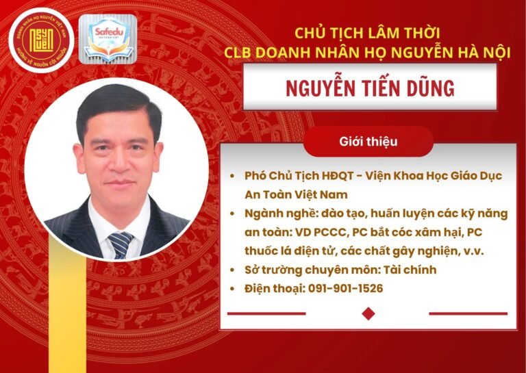 Ban lãnh đạo Ban Chấp Hành lâm thời “CLB DOANH NHÂN HỌ NGUYỄN HÀ NỘI”