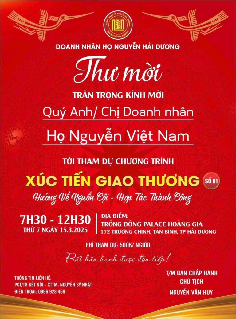 GIAO THƯƠNG - QUY TỤ DOANH NHÂN HỌ NGUYỄN VIỆT NĂM TẠI THÀNH PHỐ HẢI DƯƠNG